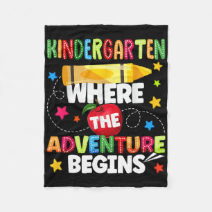 Pre-k Where The Adventure Begins First Day Back To Fleece Blanket