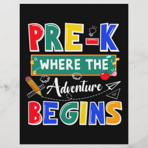 Pre-K Where The Adventure Begins Funny School Custom Letterhead