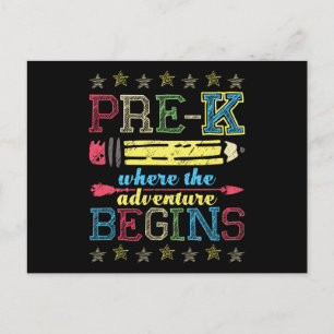 Pre-K Where the Adventure Begins Postcard