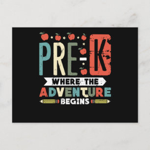 Pre-K Where the Adventure Begins Postcard