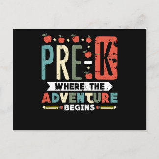 Pre-K Where the Adventure Begins Postcard