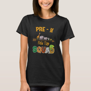 Pre-K Zoo Field Trip Squad Jungle Safari Animal Lo T-Shirt