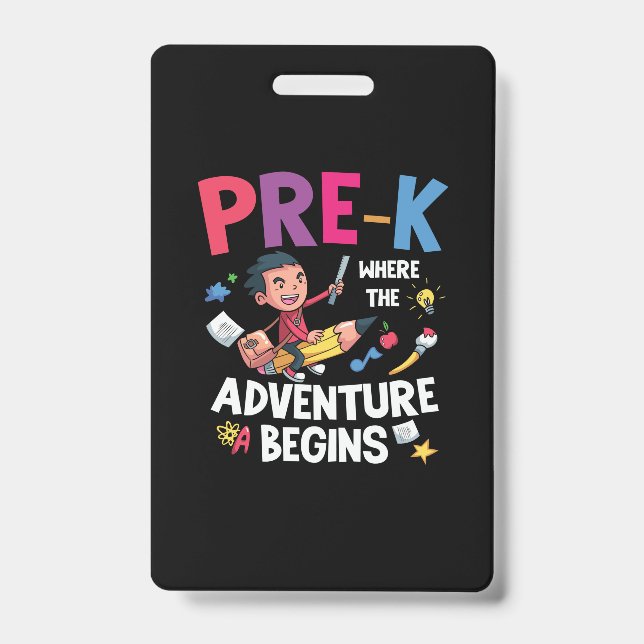 Pre Kindergarten Adventure Begins ID Badge (Front)