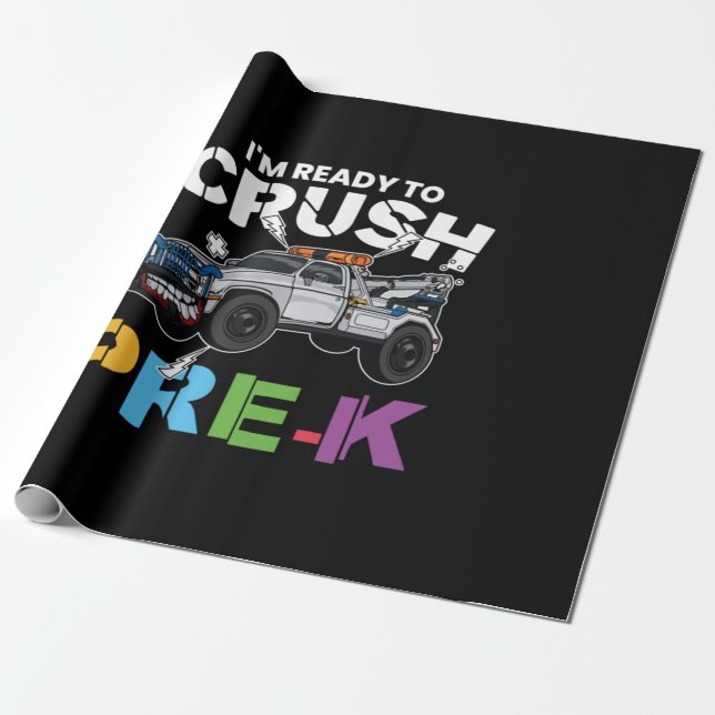 Pre Kindergarten Ready To Crush Pre Kindergarten Wrapping Paper (Unrolled)