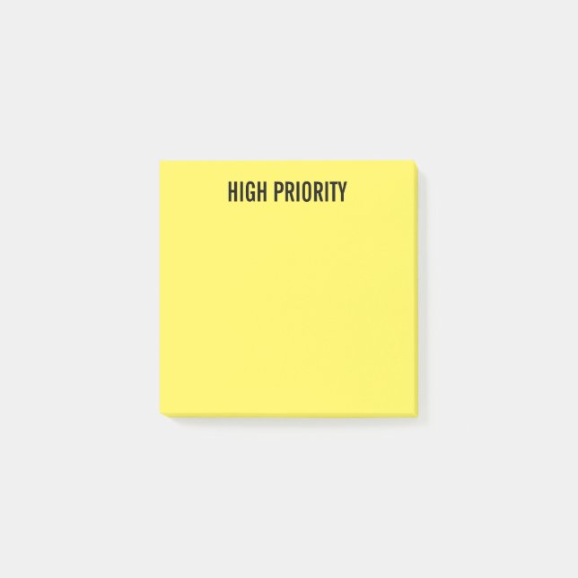 Pre-Labelled High Priority Yellow Post-it Notes (Front)