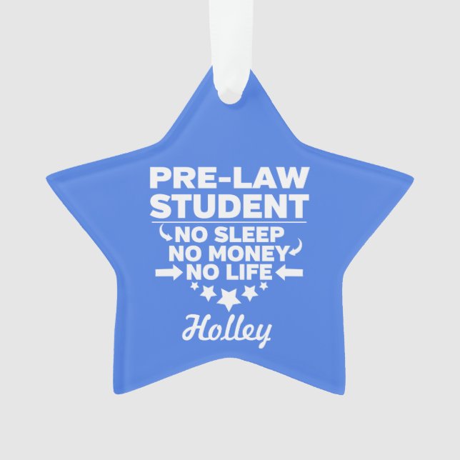 Pre-Law College Student No Life or Money Ornament (Front)