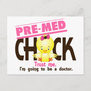 Pre-Med Chick 3 Postcard