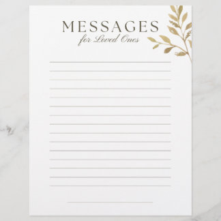 Pre Planning Letter to Loved Ones Custom Letterhead