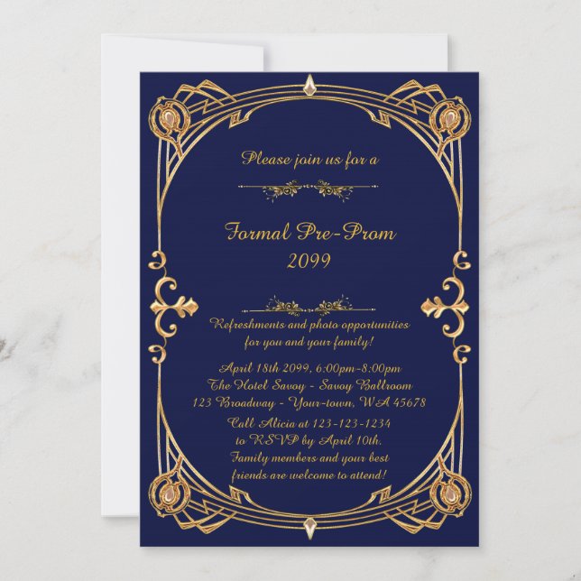 Pre-Prom invitation, Pre Prom, Quinceanera,Sweet16 Invitation (Front)
