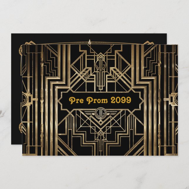 Pre-Prom invitation, Quinceanera,Gatsby V3 Invitation (Front/Back)