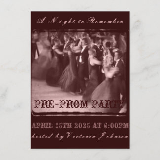 Pre-Prom Party Invitation | School Dance Pre-party