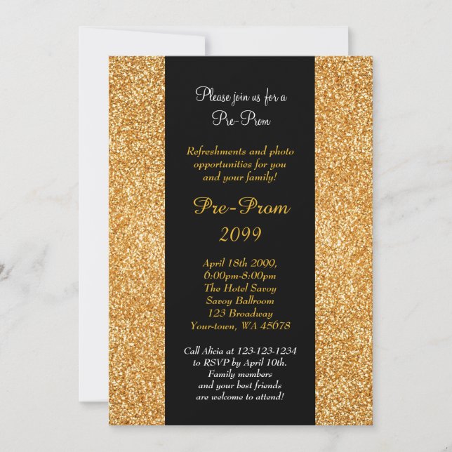 Pre Prom, Pre-Prom, Quinceanera, Sweet-sixteen, 2 Invitation (Front)