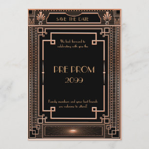 Pre PromJunior, Great Gatsby, Gold,black Save The Date