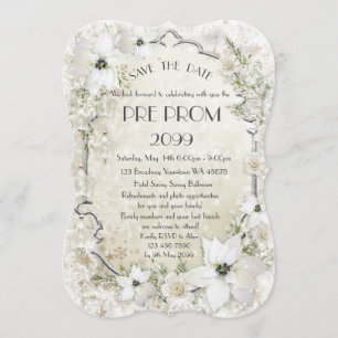 Pre PromJunior, Great Gatsby, Gold,silver,bracket Save The Date