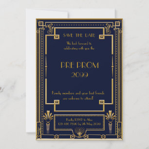 Pre PromJunior, Great , Gold, Navy Save The Date
