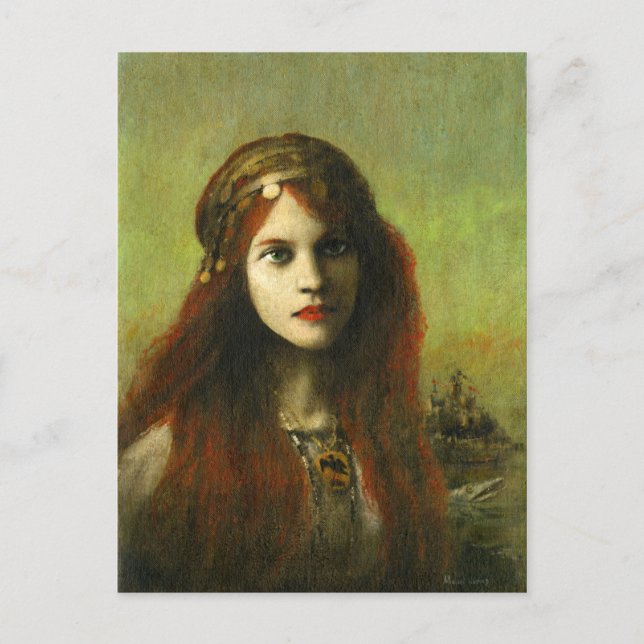 Pre-Raphaelite Girl Vintage  Postcard (Front)