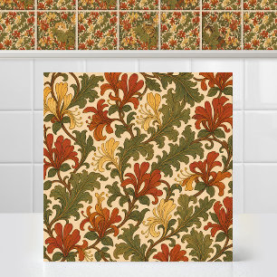 Pre Raphaelite Matching Pattern Cat Honeysuckle Tile
