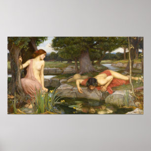 Pre-Raphaelite Painting Echo and Narcissus Poster