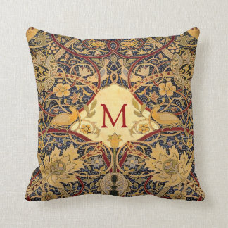 Pre Raphaelite Wm. Morris CUSTOMIZABLE MONOGRAM Cushion