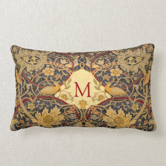 Pre Raphaelite Wm. Morris CUSTOMIZABLE MONOGRAM Lumbar Cushion