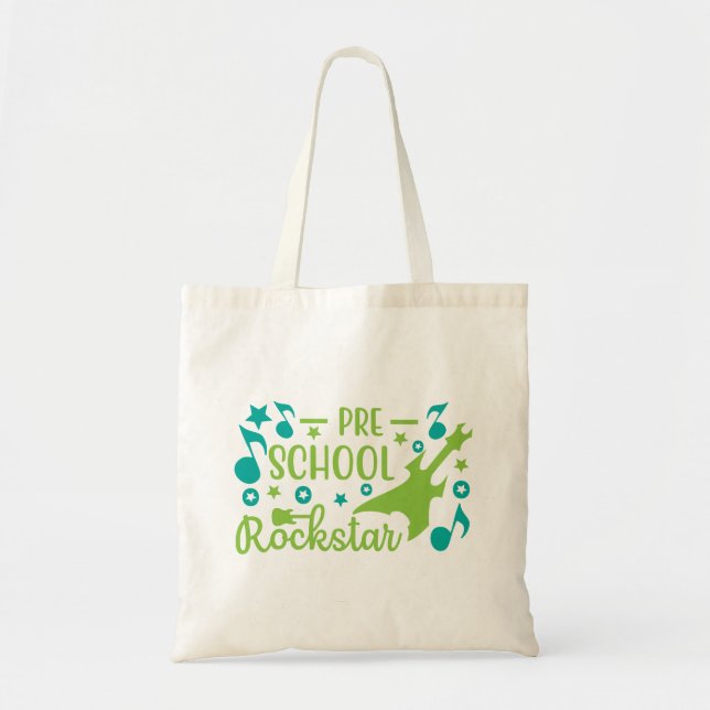 pre school rockstar tote bag (Front)