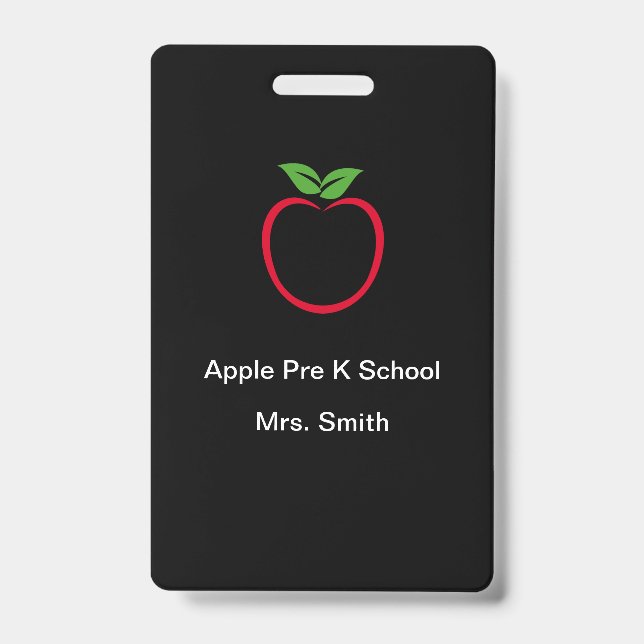 Pre School Teacher Template ID Badge (Front)
