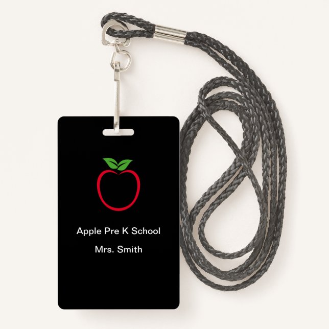 Pre School Teacher Template ID Badge (Front with Lanyard)