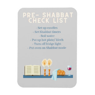 Pre-Shabbat check list magnet 