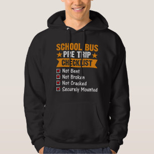 Pre Trip Checklist School Bus Driver Vintage Appar Hoodie