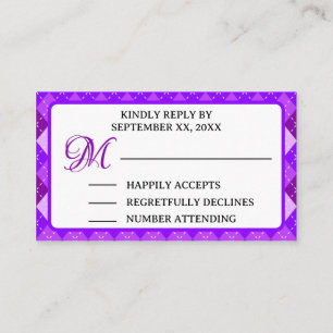 Pre-Wedding Golf Party Weekend Purple Argyle Enclosure Card