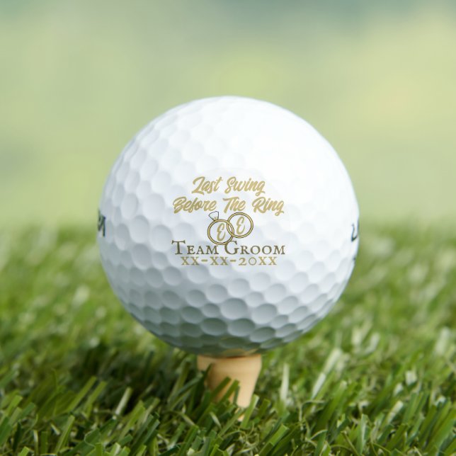 Pre-Wedding Golf Party Weekend White Gold Groom Golf Balls (Insitu Tee)