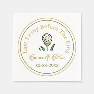 Pre-Wedding Golfing Party Weekend White Gold Napkin