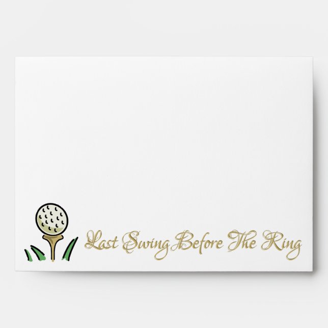 Pre-Wedding Golfing Party White Gold Last Swing  Envelope (Front)