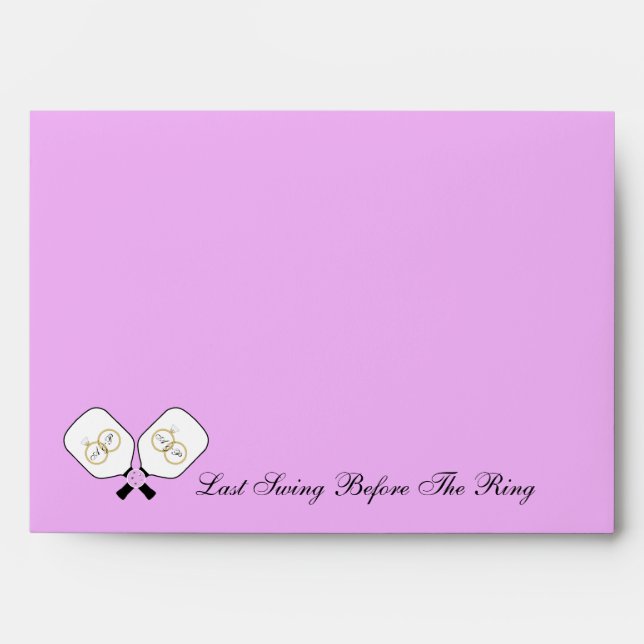 Pre-Wedding Pickleball Lavender Personalised Note Envelope (Front)