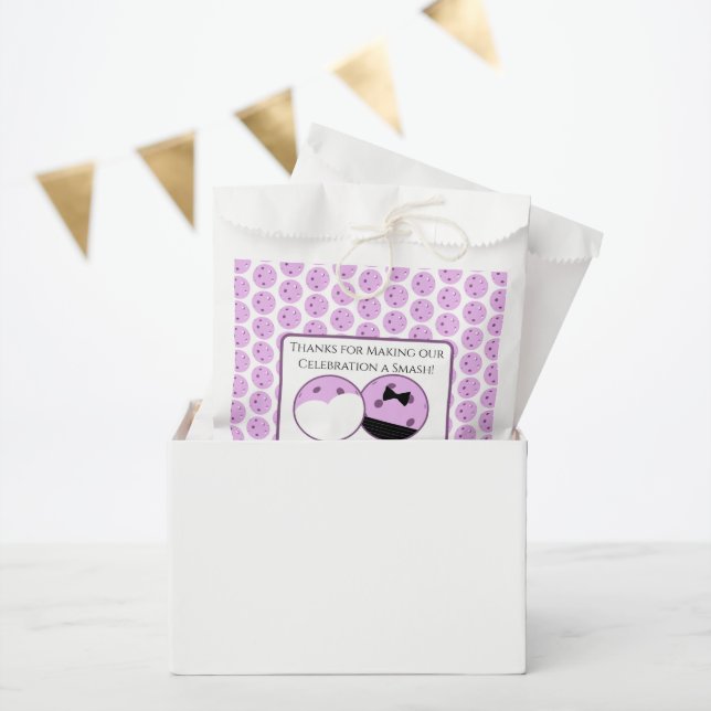Pre-Wedding Pickleball Lavender Personalised Party Favour Bags (Party)