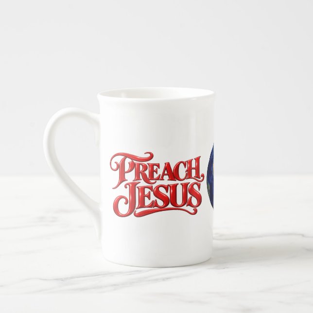 Preach Jesus Bone China Mug (Left)