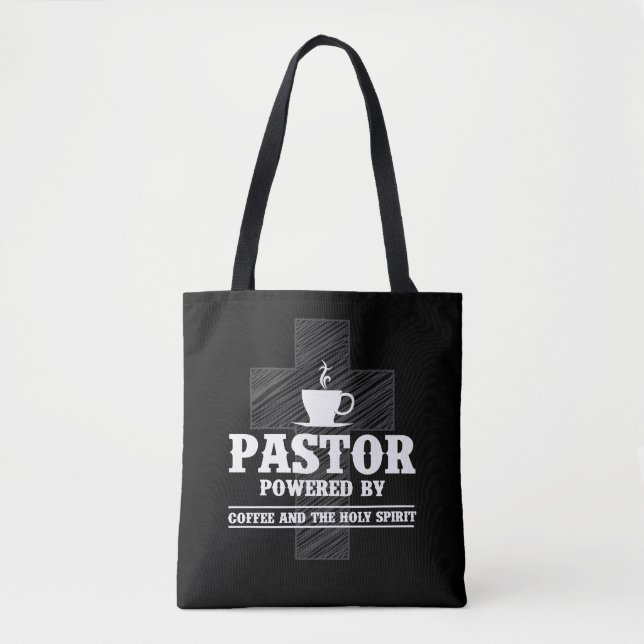 Preacher Coffee Lover Holy Spirit Caffeine Pastor Tote Bag (Front)
