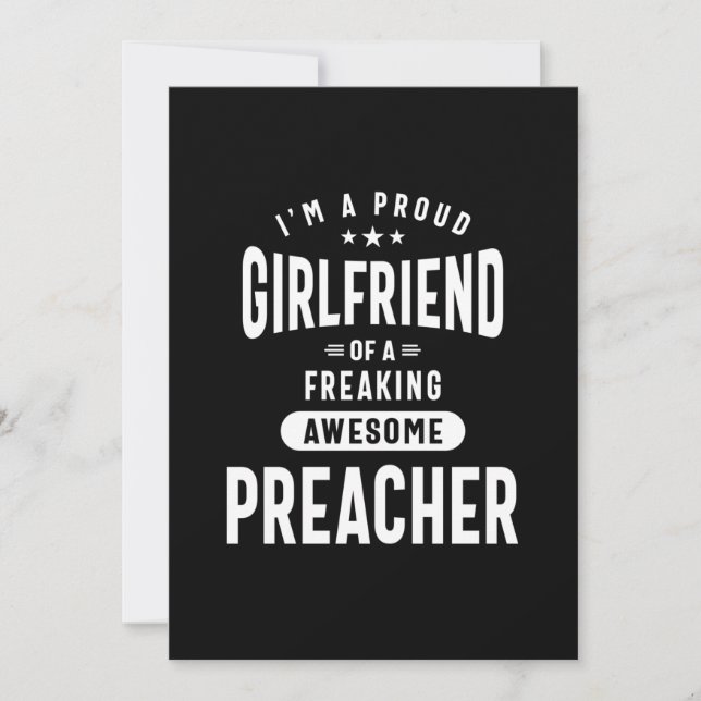Preacher Job Title Tee Gift Mens Womens Invitation (Front)