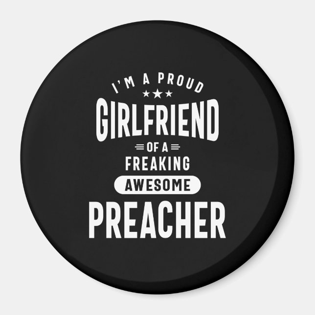 Preacher Job Title Tee Gift Mens Womens Magnet (Front)