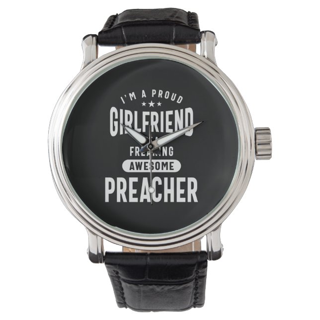 Preacher Job Title Tee Gift Mens Womens Watch (Front)