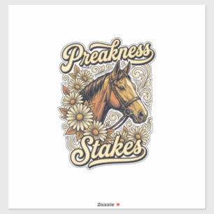 Preakness Stakes Vintage Horse Floral Race Design