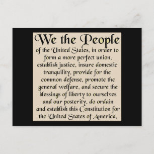 Preamble to The Constitution of the United States Postcard
