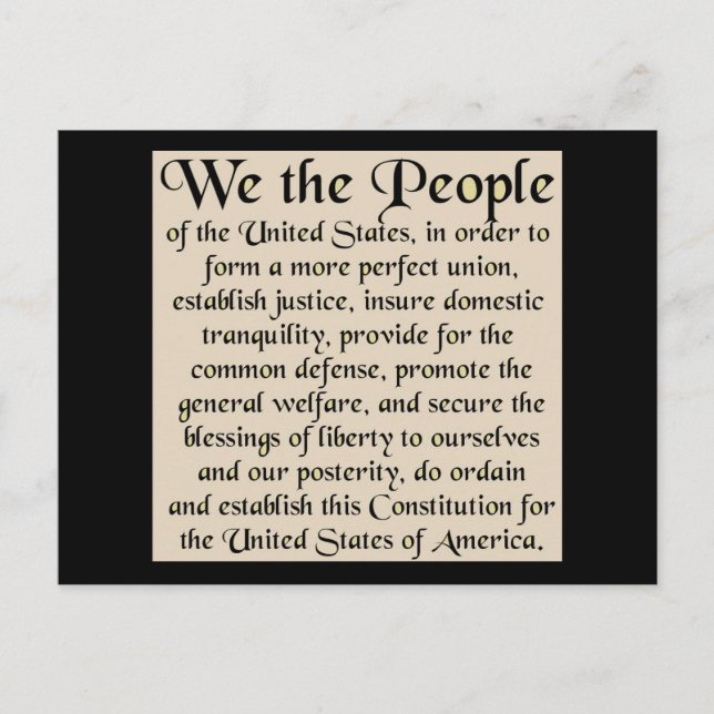 Preamble to The Constitution of the United States Postcard (Front)