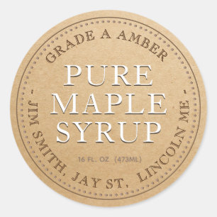 Precalculated Maple Syrup Product Label (Kraft)