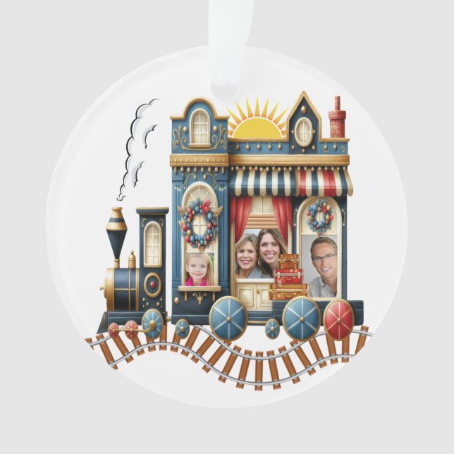 Precious All Occasion Photo Train Ornament (Front)