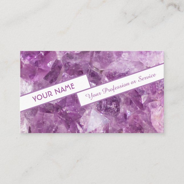 Precious amethyst gem business card (Front)