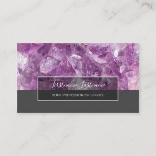 Precious amethyst gem luxury crystal jewellery business card