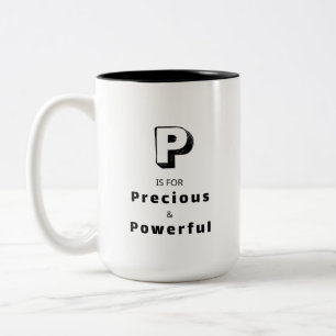Precious and Powerful P - Personalised Luxury Two-Tone Coffee Mug