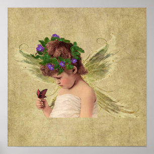 Precious Angel Girl w/butterfly-  Print