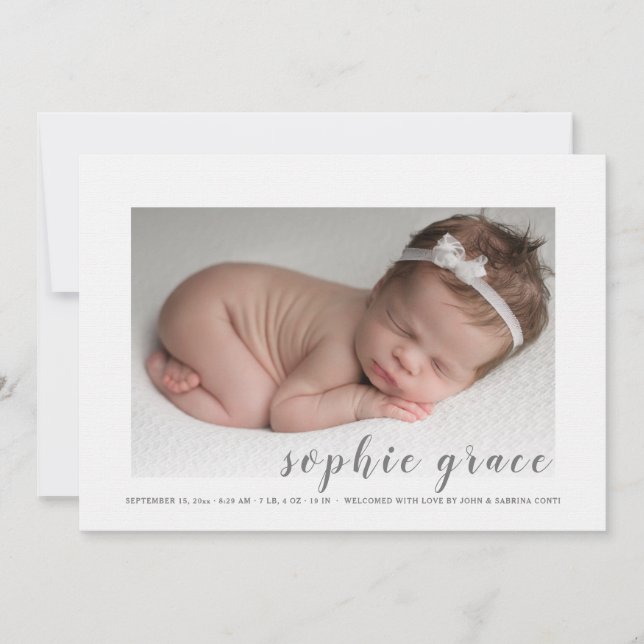 Precious Arrival Photo Birth Announcement (Front)
